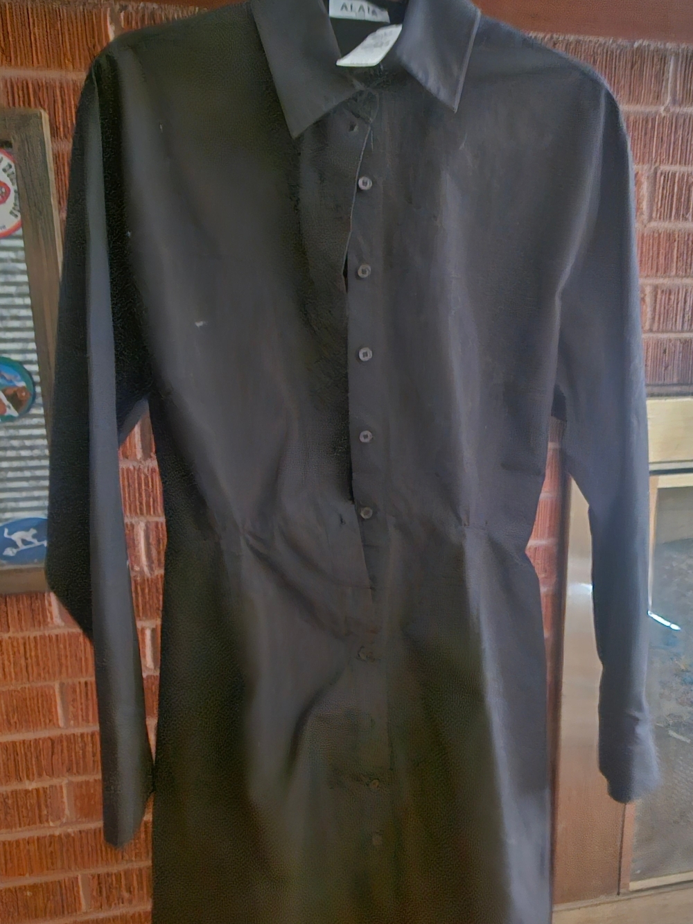 Alaia Black Long-Sleeve Button-Up Shirt